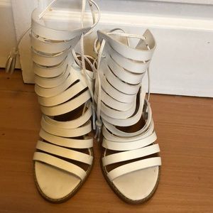 Steve madden white leather sandals